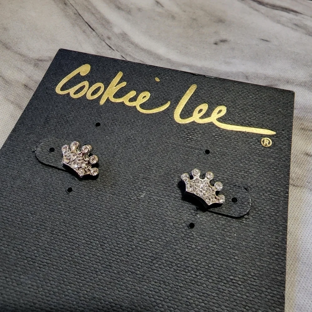 Cookie Lee Princess/Queen crown earrings NWT